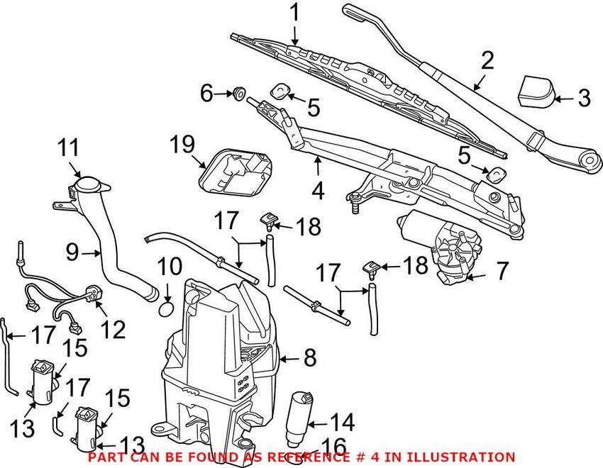 Windshield Wiper Linkage Assembly Genuine Volvo 8659968